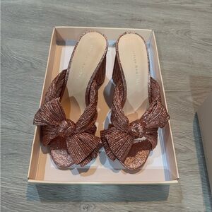 Loeffler Randall Micro-Pleated Detailed Open-Toe Mules